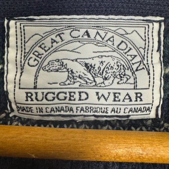 Vintage Grandpa Cardigan Oversized Knit Sweater, Nordic Fair Isle Pattern - Picture 6 of 8